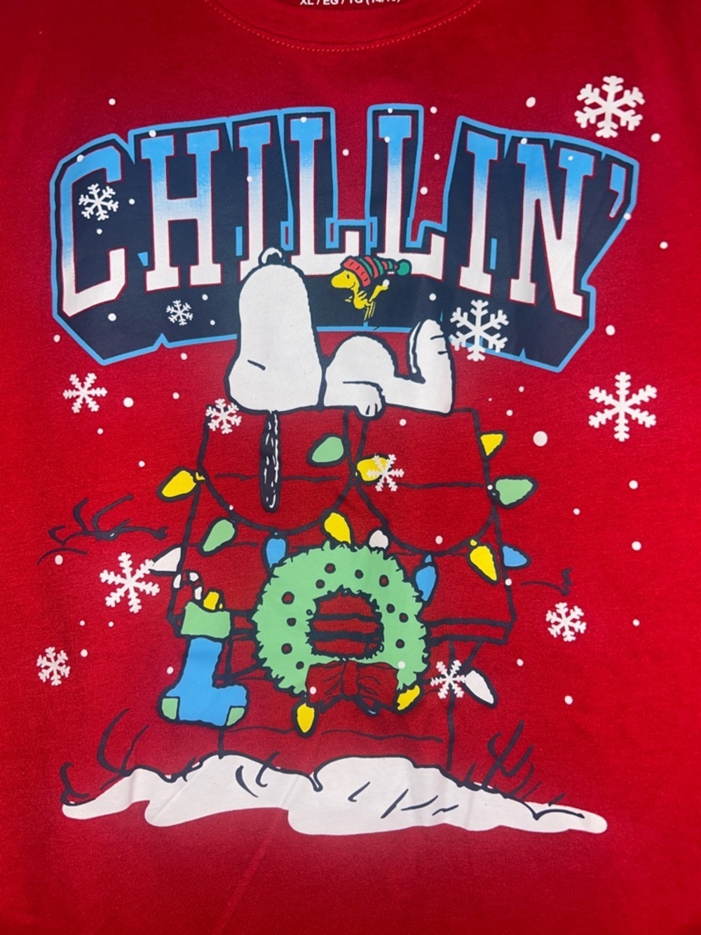 Snoopy Peanuts Red 'Chillin' Snoopy Holiday Tee - Picture 4 of 5